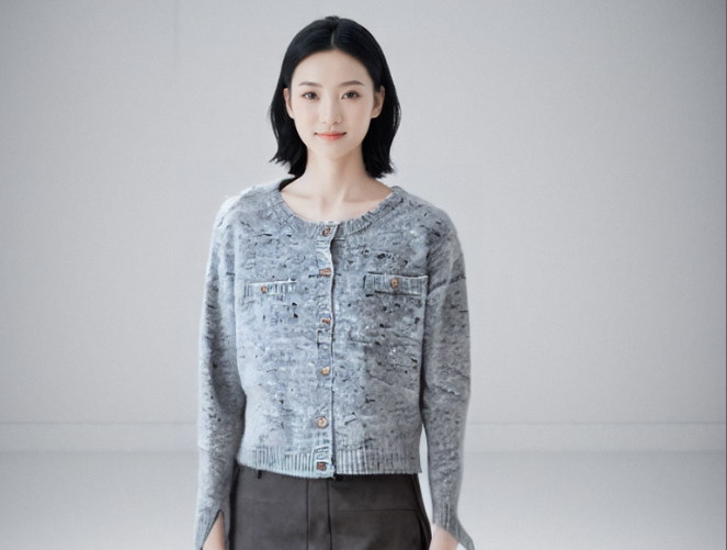 溫碧霞自創(chuàng)IRENENA服裝小香風毛衣開衫女春秋氣質短款外套